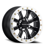 Raceline A7148056-44 Aluminum Wheels 14x8 Mamba Beadlock UTV A71 Machined Lip Satin Black 0 Offset 4 on 156 Bolt Pattern Raceline