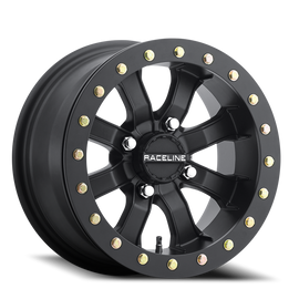 Aluminum Wheels 14x10 Black Mamba Beadlock UTV A71B Satin Black 0 Offset 4 on 137 Bolt Pattern Raceline