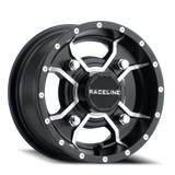 Raceline A7710514-32 Aluminum Wheels 10x5 Mamba UTV A77 Machined Spokes Satin Black 18 Offset 4 on 144 Bolt Pattern Raceline