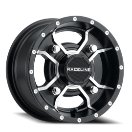 Aluminum Wheels 12x7 Mamba UTV A77 Machined Spokes Satin Black -47 Offset 4 on 110 Bolt Pattern Raceline
