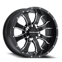 Load image into Gallery viewer, Aluminum Wheels 14x7 Mamba UTV A77 Machined Spokes Satin Black 5 Offset 4 on 156 Bolt Pattern Raceline