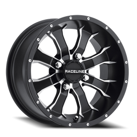 Aluminum Wheels 14x7 Mamba UTV A77 Machined Spokes Satin Black 5 Offset 4 on 156 Bolt Pattern Raceline