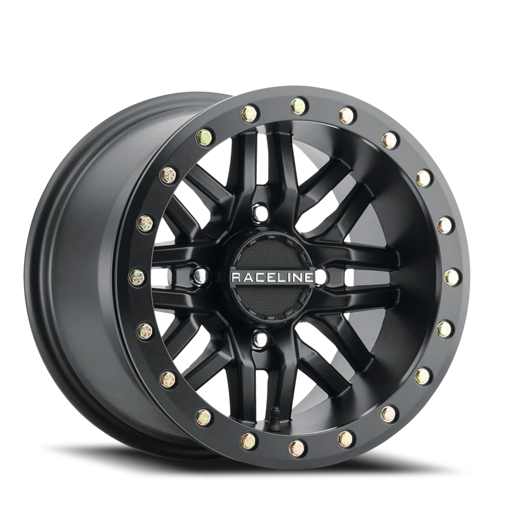 Aluminum Wheels 15x10 Ryno Beadlock UTV A91B Machined Face Satin Black 0 Offset 4 on 156 Bolt Pattern 134.3 Bore Raceline