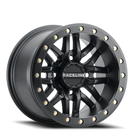 Aluminum Wheels 15x7 Ryno Beadlock UTV A91B Machined Face Satin Black 10 Offset 4 on 137 Bolt Pattern 113.9 Bore Raceline