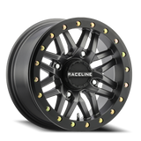 Raceline A91G-47037-52 Aluminum Wheels 14x7 Ryno Beadlock UTV A91G Matte Dark Gunmetal Grey 10 Offset 4 on 137 Bolt Pattern 113.9 Bore Raceline