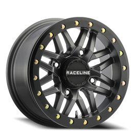 Aluminum Wheels 14x7 Ryno Beadlock UTV A91G Matte Dark Gunmetal Grey 10 Offset 4 on 156 Bolt Pattern 134.3 Bore Raceline