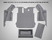 Load image into Gallery viewer, BedRug BRJK07R4 JEEP BEDRUG 07-10 JK UNLTD 4DR RR 5PC CARGO KIT (INC TLGTE &amp; TUB LINER)