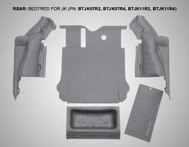 BedRug BRJK07R4 JEEP BEDRUG 07-10 JK UNLTD 4DR RR 5PC CARGO KIT (INC TLGTE & TUB LINER)