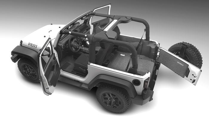 BedRug BRJL18R4GH JEEP BEDRUG 18+ JL 4 DOOR BEDRUG 6 PC REAR KIT WITH GAP HIDER