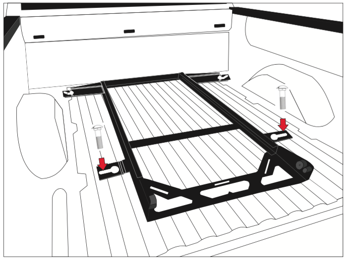 Ford F150 15-16 No-Drill Factory Mount Install Kit Bedslide