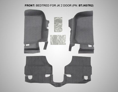 BedRug BTJK07F2 JEEP BEDTRED 07-10 JEEP JK 2DR FRONT 3PC FLOOR KIT (INCLUDES HEAT SHIELDS)