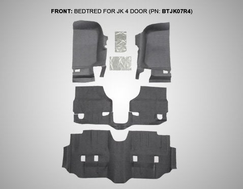 BedRug BTJK07R4 JEEP BEDTRED 07-10 JK UNLTD 4DR RR 5PC CARGO KIT (INC TLGTE & TUB LINER)