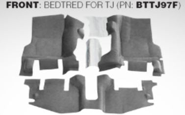 BedRug BTTJ97F JEEP BEDTRED 97-06 TJ/LJ FRONT 3PC FLR KIT (W CNTR CNSL) - HT SHLDS