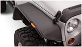 Bushwacker 10053-07 Flat Style Fender Flares Black Textured Finish 2-Piece Front