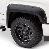 Bushwacker 20105-02 Pocket/Rivet Style Fender Flares Black Smooth Finish 2-Piece Front