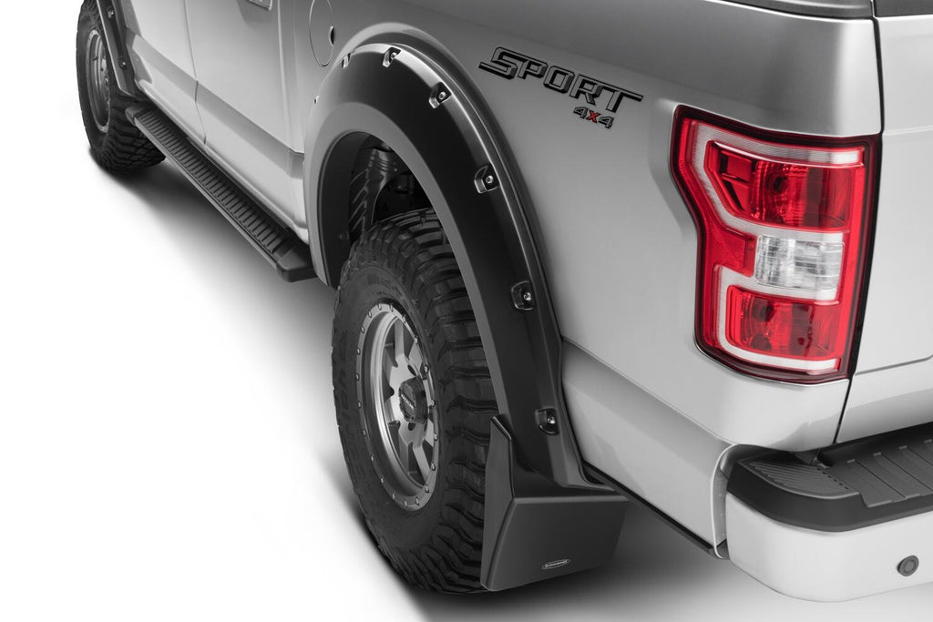 BWRbw_mudFlapsForPocketFlare_MUD-20092_20945-02_silver2020FordF150_close.jpg