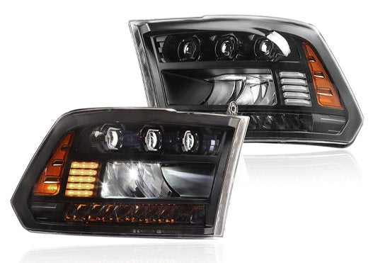 Winjet CHRNG0675-B-SQ RENEGADE HEADLIGHTS-BLACK / CLEAR