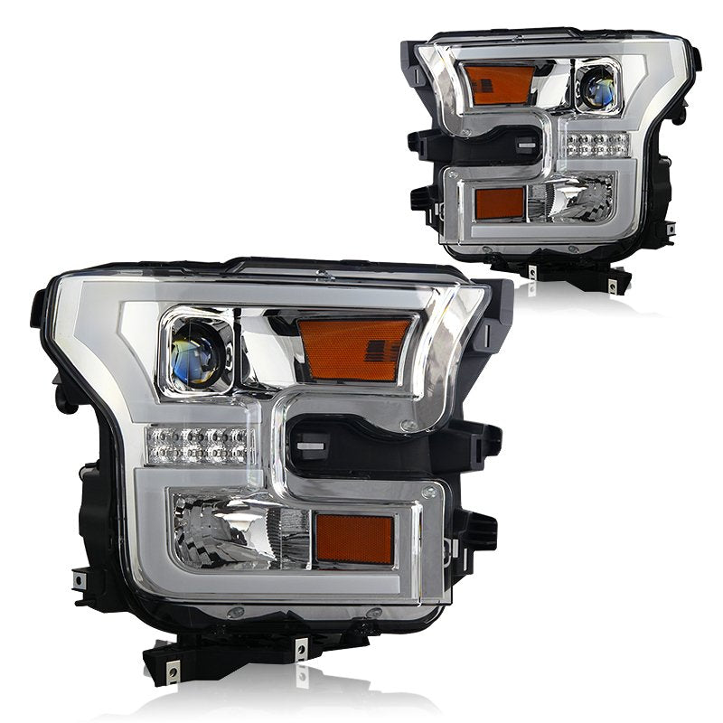 Winjet CHWJ-0427-C PROJECTOR HEADLIGHTS W-DAYTIME RUNNING (DRL)-CHROME / CLEAR