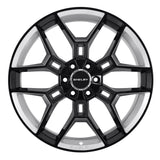 Carroll Shelby Wheels CS45-395512-BS CS45 - 22 x 9.5 in. - 12mm Offset - Black w/Chrome