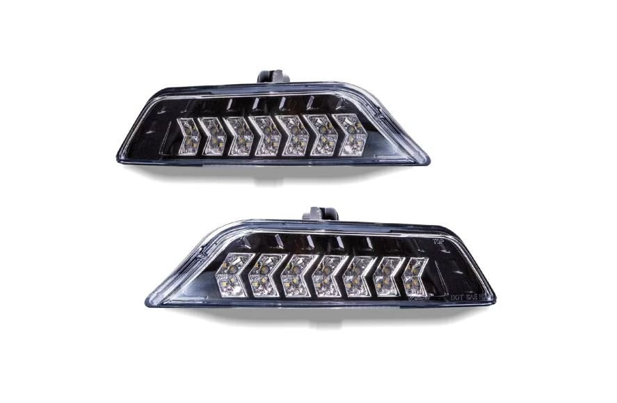 Winjet CTSWJ-0640-GBC-SQ LED SEQUENTIAL TURN SIGNAL-GLOSS BLACK / CLEAR