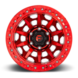 Aluminum Wheels 17X9 Covert Beadlock D113 5 On 127 Candy Red 71.5 Bore -38 Offset Multi Spoke Fuel Off Road Wheels