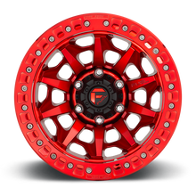 Load image into Gallery viewer, Aluminum Wheels 17X9 Covert Beadlock D113 5 On 127 Candy Red 71.5 Bore -15 Offset Multi Spoke Fuel Off Road Wheels