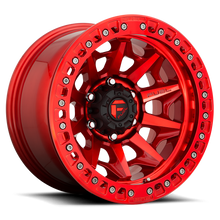 Load image into Gallery viewer, Aluminum Wheels 17X9 Covert Beadlock D113 6 On 139.7 Candy Red 106.1 Bore -15 Offset Multi Spoke Fuel Off Road Wheels