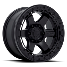 Load image into Gallery viewer, Aluminum Wheels 17X8.5 Block Beadlock D122 6 On 135 Matte Black Matte Black Ring 87.1 Bore 0 Offset 6 Spoke Fuel Off Road Wheels
