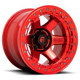 Aluminum Wheels 17X8.5 Block Beadlock D123 6 On 139.7 Candy Red/Candy Red Ring 106.1 Bore 0 Offset 6 Spoke Fuel Off Road Wheels