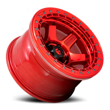 Load image into Gallery viewer, Aluminum Wheels 17X8.5 Block Beadlock D123 6 On 135 Candy Red/Candy Red Ring 87.1 Bore 0 Offset 6 Spoke Fuel Off Road Wheels