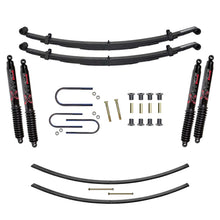 Load image into Gallery viewer, Suspension Lift Kit w/Shock Black MAX Shocks 1.5-2 Inch Lift Incl. Front Leaf Springs Front U Bolt Kit Front Bushing Kit Rear Add-A-Leafs Skyjacker