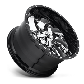 Aluminum Wheels 20X9 Cleaver D240 8 On 170 Chrome/Gloss Black Lip 125.1 Bore 20 Offset 8 Spoke Fuel Off Road Wheels