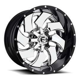 Aluminum Wheels 20X9 Cleaver D240 8 On 165.1 Chrome/Gloss Black Lip 125.1 Bore 20 Offset 8 Spoke Fuel Off Road Wheels