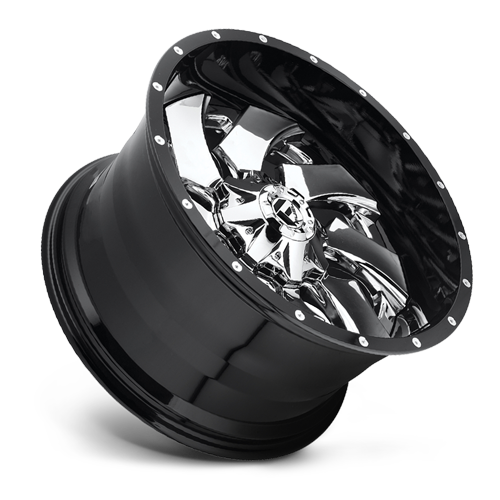 Aluminum Wheels 20X9 Cleaver D240 6 On 135/6 On 139.7 Chrome/Gloss Black Lip 106.1 Bore 20 Offset 8 Spoke Fuel Off Road Wheels
