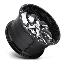 Load image into Gallery viewer, Aluminum Wheels 20X9 Cleaver D240 6 On 135/6 On 139.7 Chrome/Gloss Black Lip 106.1 Bore 20 Offset 8 Spoke Fuel Off Road Wheels