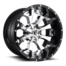 Load image into Gallery viewer, Aluminum Wheels 20X10 Assault D246 8 On 170 Chrome/Gloss Black Lip 125.1 Bore -18 Offset 8 Spoke Fuel Off Road Wheels