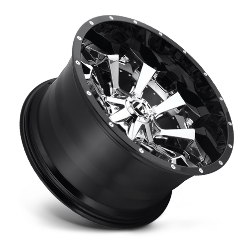 Aluminum Wheels 20X10 Assault D246 8 On 170 Chrome/Gloss Black Lip 125.1 Bore -18 Offset 8 Spoke Fuel Off Road Wheels