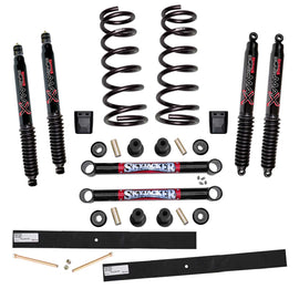 Suspension Lift Kit w/Shock Black MAX Shocks 2-2.5 Inch Lift Incl. Front Coil Springs Rear Add-A-Leafs Lower Link Bump Stops Skyjacker
