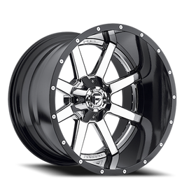Aluminum Wheels 20X12 Maverick D260 5 On 139.7/5 On 150 Chrome/Gloss Black Lip 110.3 Bore -44 Offset Fuel Off Road Wheels
