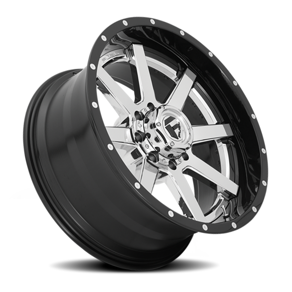 Aluminum Wheels 22X10 Maverick D260 8 On 165.1 Chrome/Gloss Black Lip 125.1 Bore -13 Offset Fuel Off Road Wheels