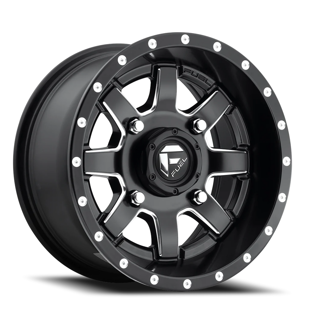 Aluminum Wheels 14X7 Maverick UTV D538 4 On 136 Matte Black Milled 110.2 Bore 38 Offset Fuel Off Road Wheels