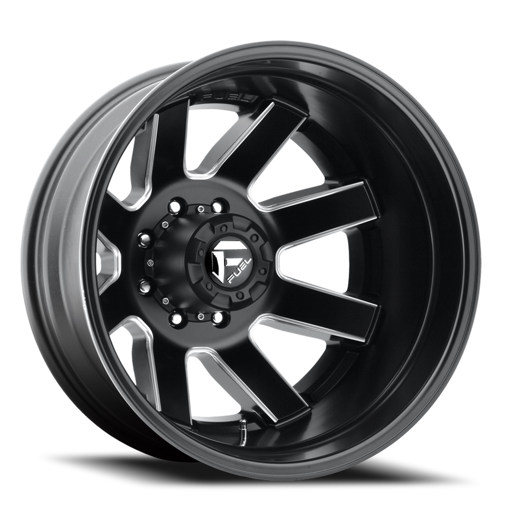 Dually Wheels 17X6.5 Maverick Dually D538 8 On 165.1 Black Milled 125.1 Bore -178 Offset 7 Spoke Outer Dually Fuel Off Road Wheels
