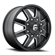 Load image into Gallery viewer, Dually Wheels 17X6.5 Maverick Dually D538 8 On 200 Black Milled 142 Bore 116 Offset 7 Spoke Front Dually Fuel Off Road Wheels