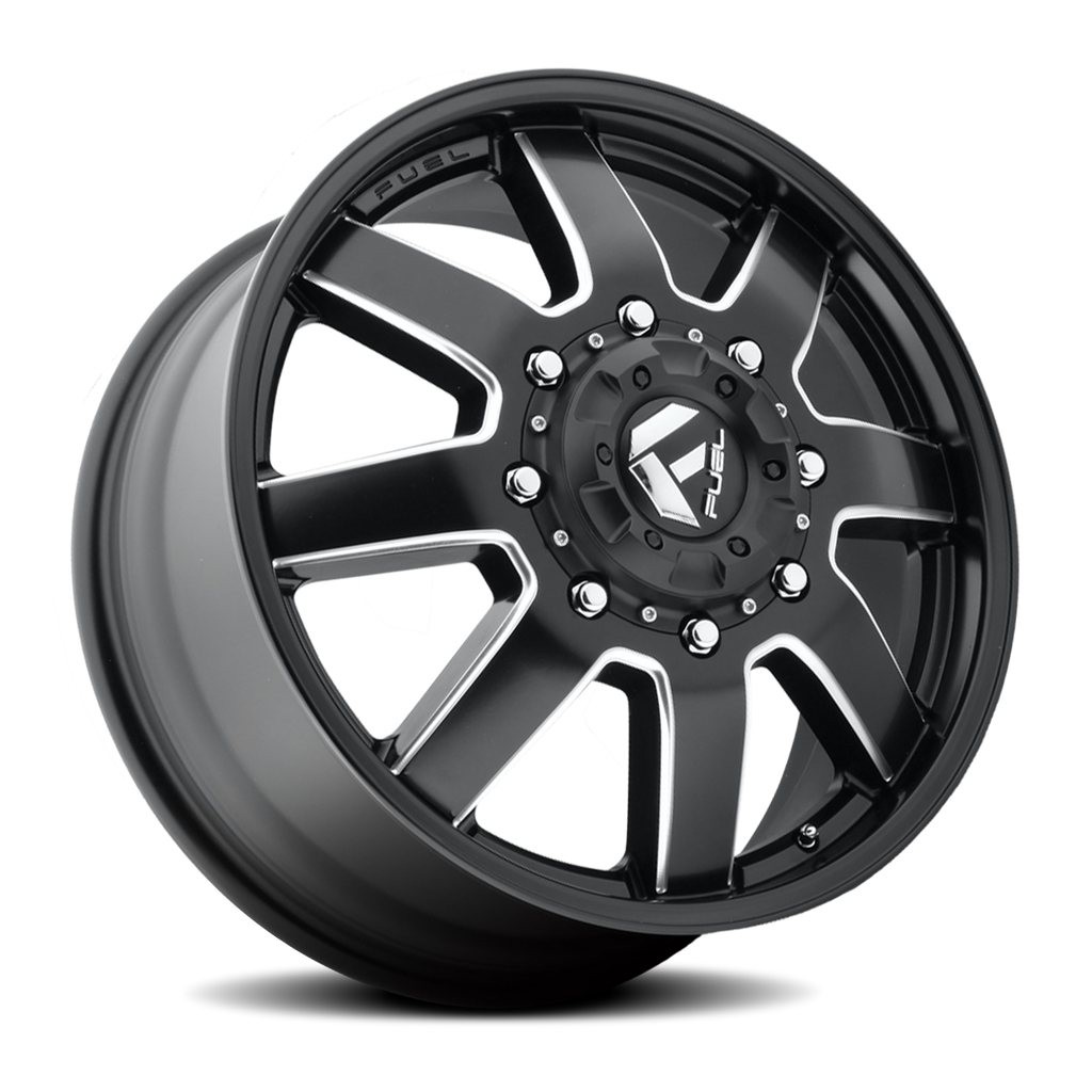 Dually Wheels 20X8.3 Maverick Dually D538 8 On 165.1 Black Milled 117 Bore 122 Offset 7 Spoke Front Dually Fuel Off Road Wheels