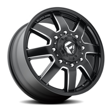 Load image into Gallery viewer, Dually Wheels 20X8.3 Maverick Dually D538 8 On 165.1 Black Milled 117 Bore 122 Offset 7 Spoke Front Dually Fuel Off Road Wheels