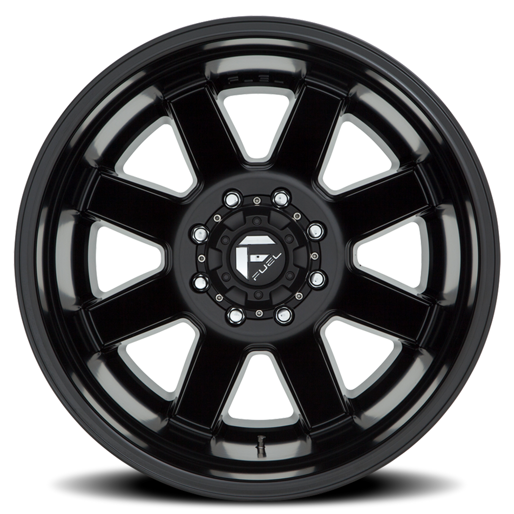 Dually Wheels 20X8.3 Maverick Dually D538 8 On 165.1 Black Milled 121.5 Bore -214 Offset 7 Spoke Outer Dually Fuel Off Road Wheels