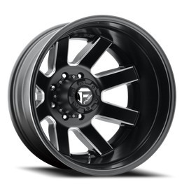 Dually Wheels 20X8.3 Maverick Dually D538 8 On 165.1 Black Milled 121.5 Bore -265 Offset 8 Spoke Outer Dually Fuel Off Road Wheels