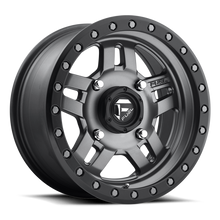 Load image into Gallery viewer, Aluminum Wheels 15X7 Anza UTV D558 4 On 136 Matte Anthracite Gray Black Ring 110.2 Bore 13 Offset 5 Spoke Fuel Off Road Wheels