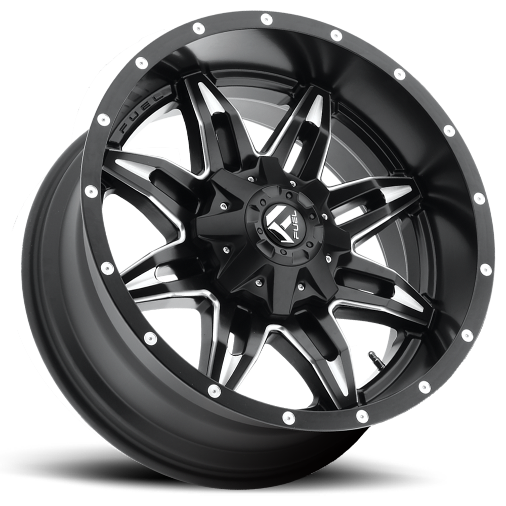 Aluminum Wheels 20X9 Lethal D567 8 On 170 Matte Black Milled 125.2 Bore 1 Offset Fuel Off Road Wheels