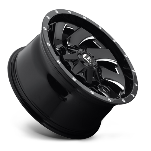 Aluminum Wheels 18X9 Cleaver D574 8 On 180 Gloss Black Milled 124.3 Bore 20 Offset 8 Spoke Fuel Off Road Wheels